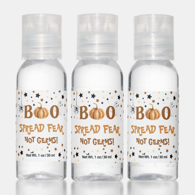 Halloween Boo Spread fear not germs Hand Sanitizer (Set)