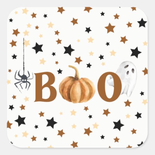 Halloween Boo Square Sticker