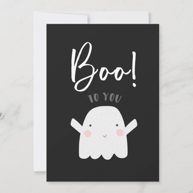 Halloween "Boo to you" Cute Ghost Thank You Card (Front)