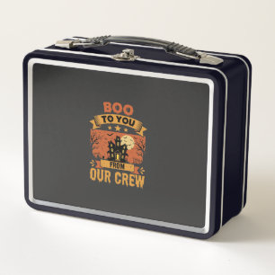 Halloween Boo To You Haunted House Crew Design Metal Lunch Box
