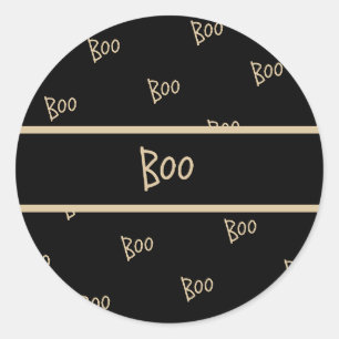 Halloween boo typography classic round sticker