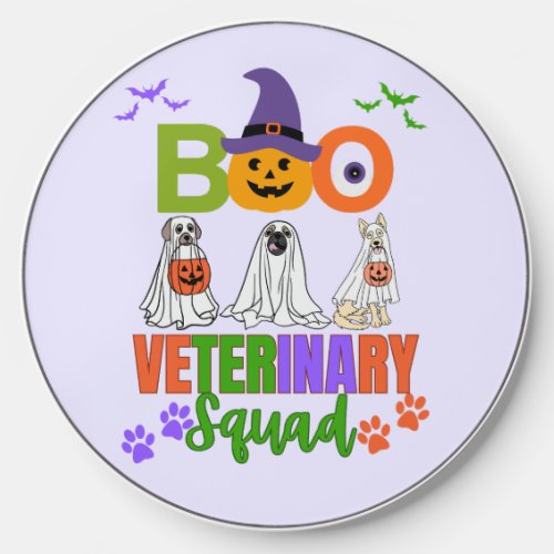 Halloween Boo Veterinary Squad Coworkers Matching Wireless Charger