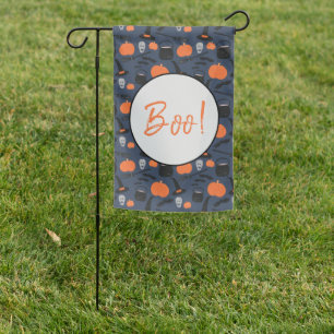 Halloween Boo Witch Pumpkin Bat Broomstick Garden Flag