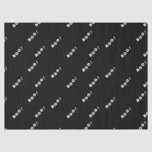Halloween boo words on black tissue paper