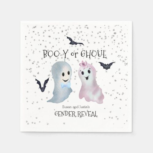 Halloween Boo_y and Ghoul Gender Reveal Ghosts  Napkins