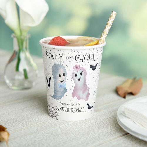 Halloween Boo_y and Ghoul Gender Reveal Ghosts Paper Cups