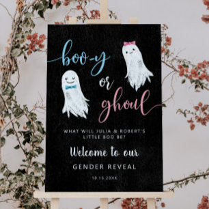 Halloween Boo-y Ghoul Gender Reveal Welcome Sign