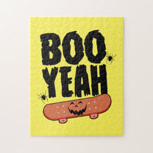 Halloween Boo Yeah Skateboard Birthday Jigsaw Puzzle