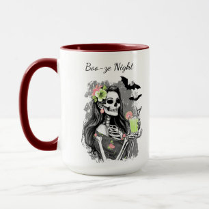 Halloween Boo-ze Night Skeleton Girl Mug