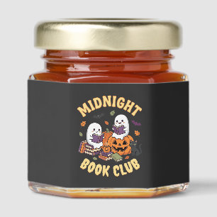Halloween Book Club Ghost Reading Pumpkin Design_1 Honey Jar Favors