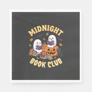 Halloween Book Club Ghost Reading Pumpkin Design_1 Napkins