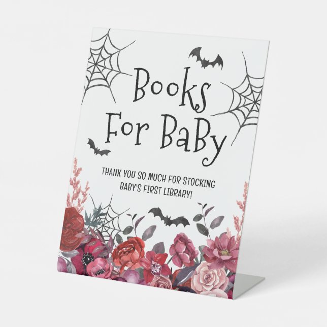 Halloween Books For Baby Shower Pedestal Sign (Front)