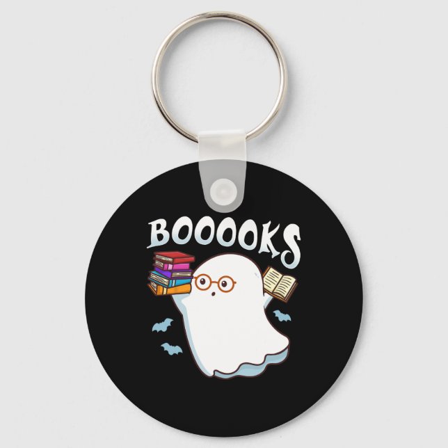 Halloween Books Librarian English Teacher Reader R Keychain (Front)