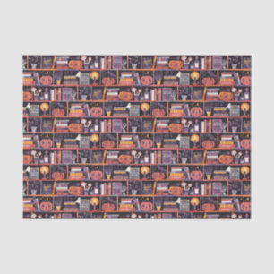 Halloween Bookshelf Tissue Paper