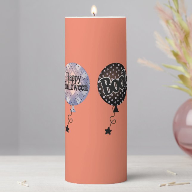 Halloween BOOloons Pillar Candle (In Situ)