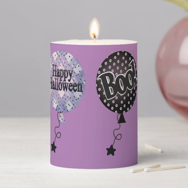 Halloween BOOloons Pillar Candle (In Situ)