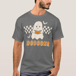 Halloween Booooks Cute Ghost Boo Reading Books Adu T-Shirt