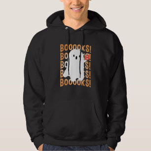 Halloween Booooks Ghost Reading Boo Read Books Lib Hoodie