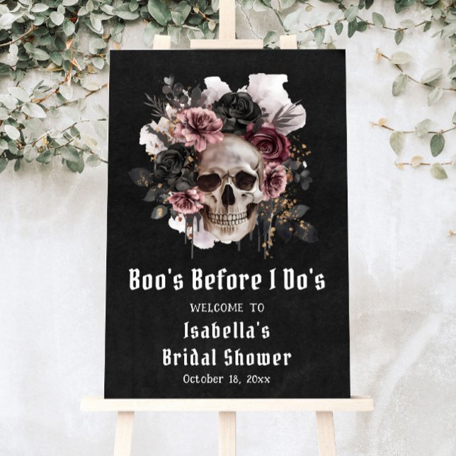Halloween Boo's Before I Do's Bridal Shower Foam Board (Boo's Before I Do's Skull Bridal Shower Welcome Foam Board)