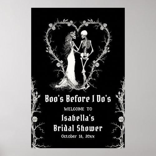 Halloween Boos Before I Dos Bridal Welcome Poster