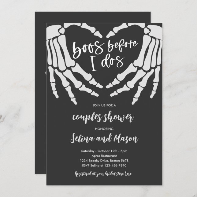 Halloween Boos Before I Dos Couples Shower Invitation (Front/Back)