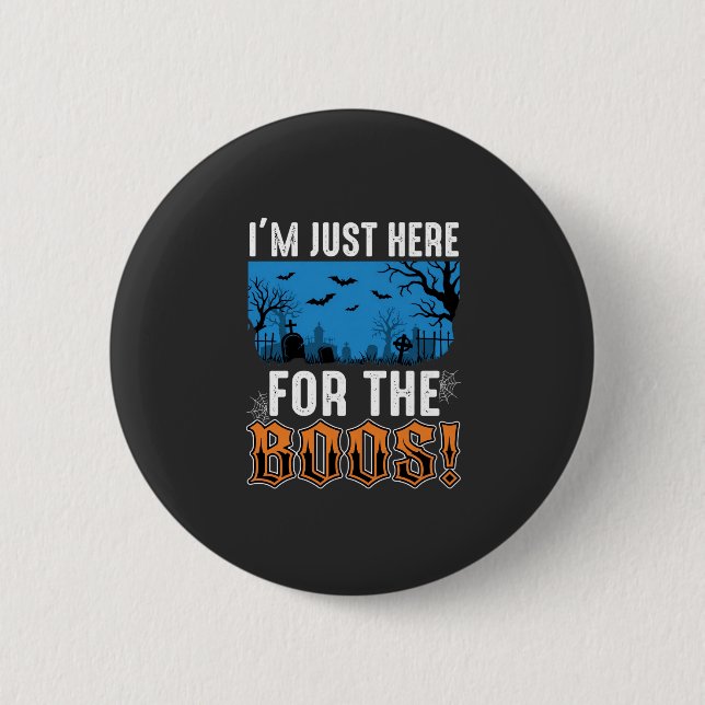 Halloween Boos Ghost Graveyard Vector Design_1 Button (Front)