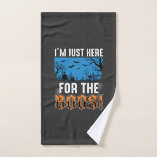 Halloween Boos Ghost Graveyard Vector Design_1 Hand Towel