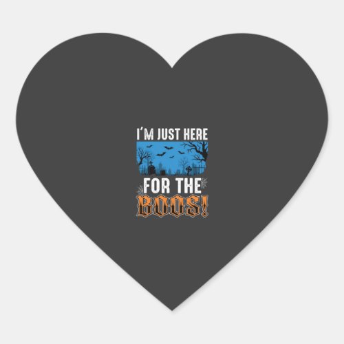 Halloween Boos Ghost Graveyard Vector Design_1 Heart Sticker