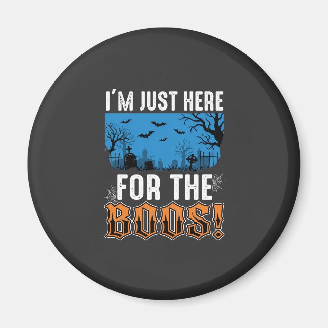 Halloween Boos Ghost Graveyard Vector Design_1 Magnet (Front)