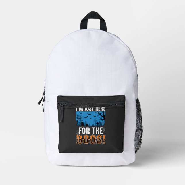 Halloween Boos Ghost Graveyard Vector Design_1 Printed Backpack (Front)