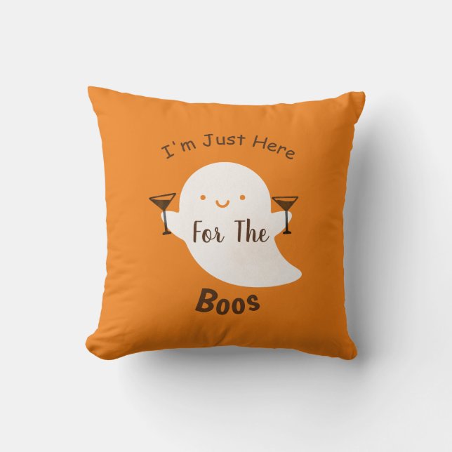 Halloween Boos Ghost Throw Pillow (Front)