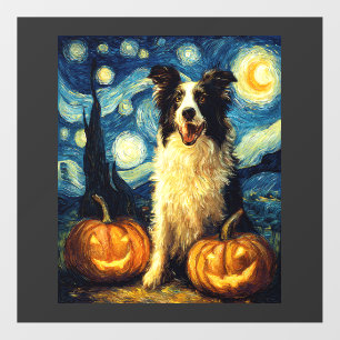 Halloween Border Collie Fall Pumpkin Floor Decals