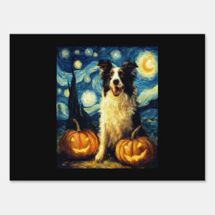 Halloween Border Collie Fall Pumpkin Sign