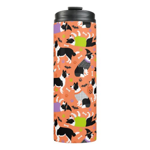 Halloween Border Collie Thermal Tumbler