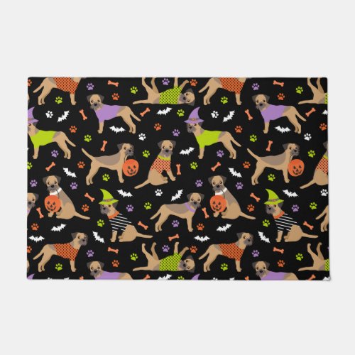 Halloween Border Terrier Doormat