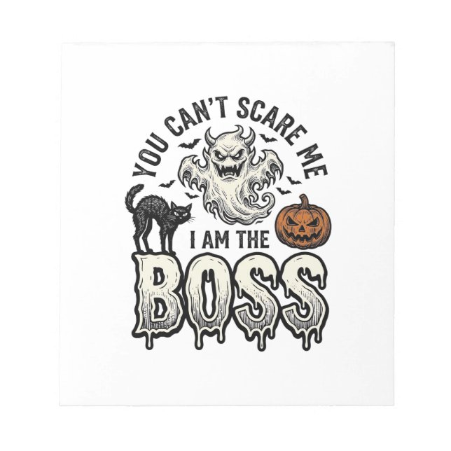 Halloween Boss Ghost Vintage Engraving Shirt Desig Notepad (Front)