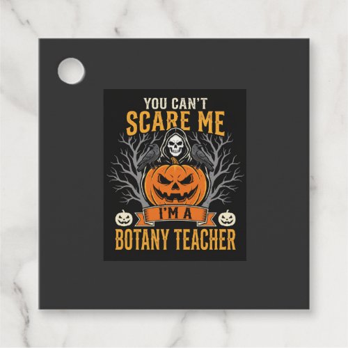 Halloween Botany Teacher Skeleton Pumpkin Design Favor Tags