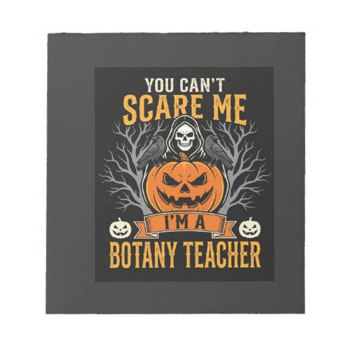 Halloween Botany Teacher Skeleton Pumpkin Design Notepad