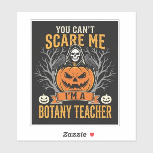 Halloween Botany Teacher Skeleton Pumpkin Design Sticker