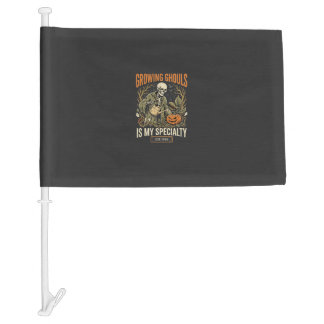 Halloween Botany Teacher Spooky Garden Car Flag