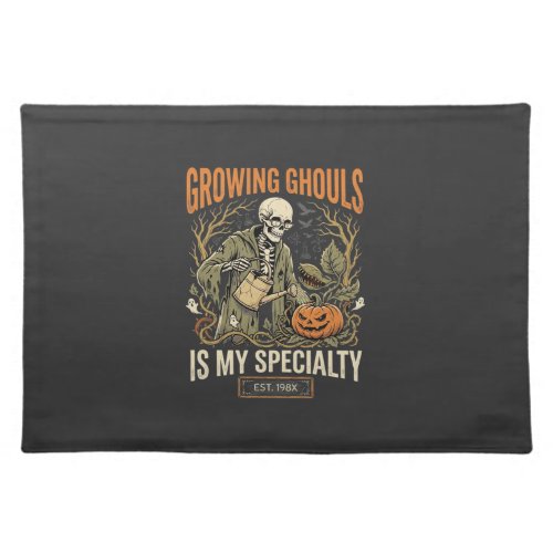 Halloween Botany Teacher Spooky Garden Cloth Placemat