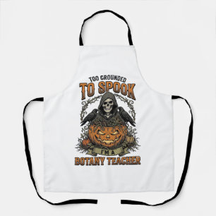 Halloween Botany Teacher Vintage Engraving Pumpkin Apron