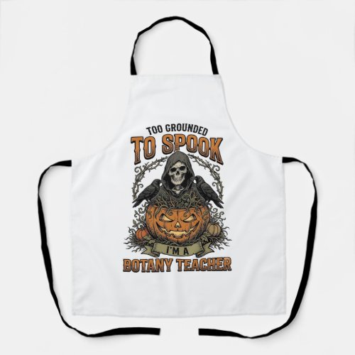 Halloween Botany Teacher Vintage Engraving Pumpkin Apron