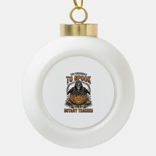 Halloween Botany Teacher Vintage Engraving Pumpkin Ceramic Ball Christmas Ornament