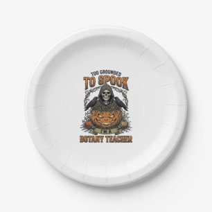 Halloween Botany Teacher Vintage Engraving Pumpkin Paper Plates
