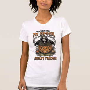 Halloween Botany Teacher Vintage Engraving Pumpkin T-Shirt