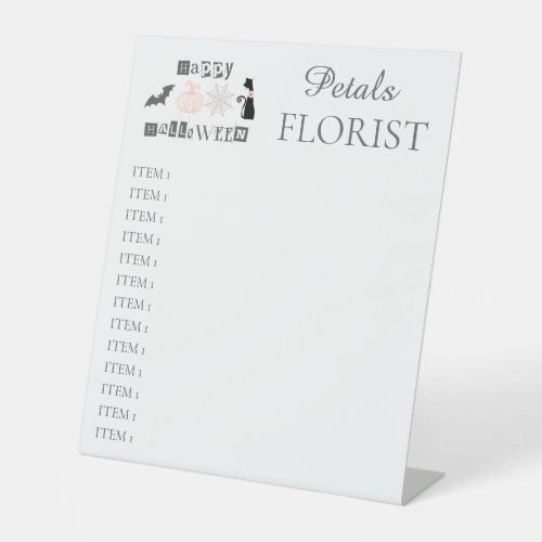 Halloween Boutique Florist Business Branding  Pedestal Sign