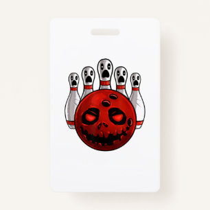 Halloween Bowling Bowler Bowlingween Pun T-Shirt Badge
