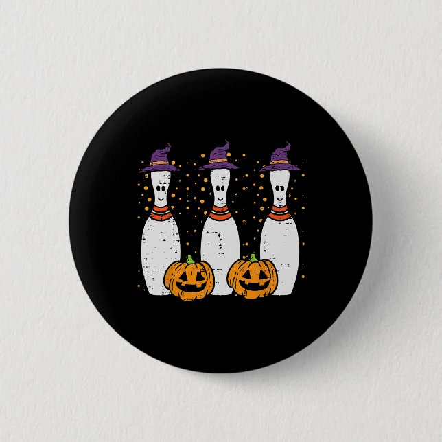 Halloween Bowling Costume Bowler Men Women Kids Bo Button (Front)