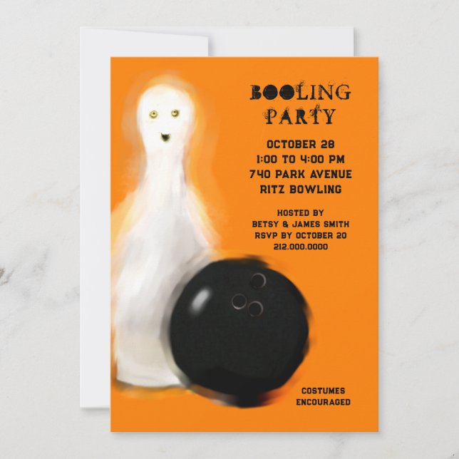 Halloween Bowling Party Invitations (Front)
